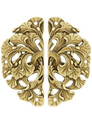 Ginkgo Leaf Hinge Plates - 1 1/2" x 2 1/2"